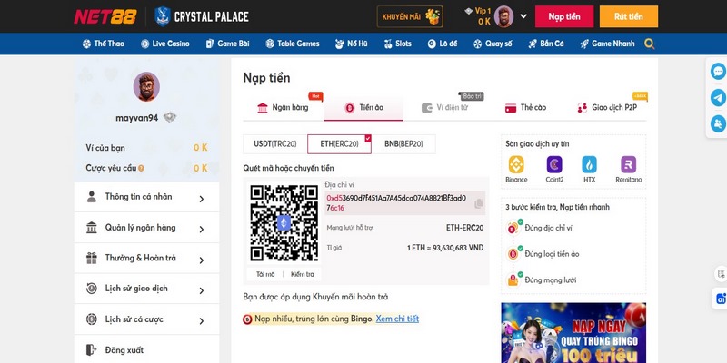 Giới thiệu về hình thức nạp tiền điện tử tại Net88
