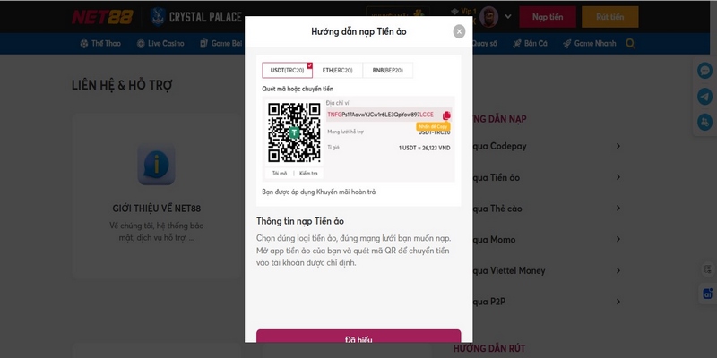 Hướng dẫn nạp tiền điện tử tại Net88