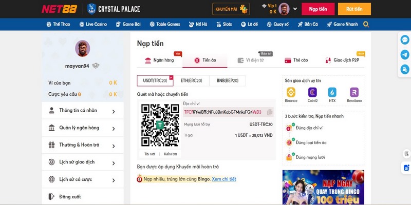 nạp tiền điện tử Net88