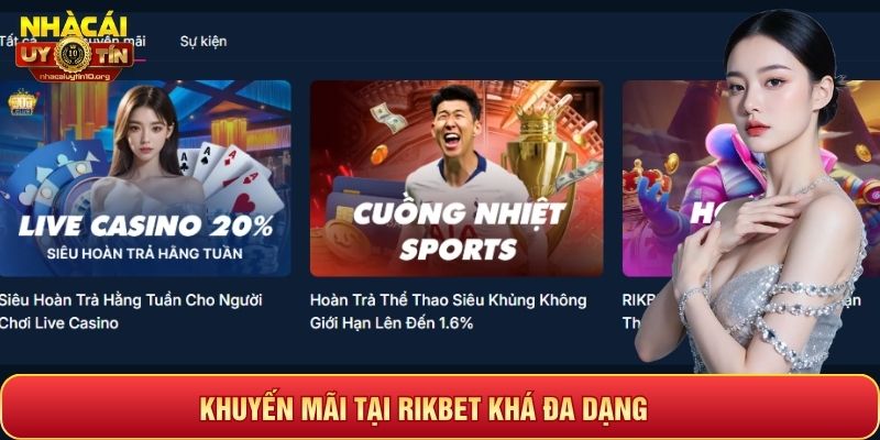 Khuyến mãi tại Rikbet khá đa dạng