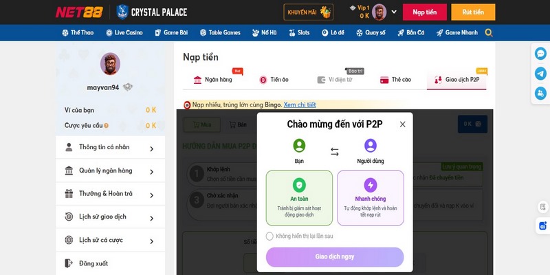 Tìm hiểu hình thức giao dịch P2P tại Net88